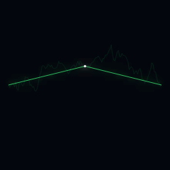 Plate 135, Brownian Bridge: a still of the stochastic / midpoint displacement plate as the atlas renders it, in the curves accent.