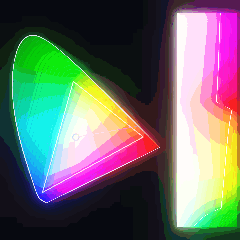 Plate 129, sRGB Gamut: a still of the chromaticity / gamut boundary plate as the atlas renders it, in the colour accent.