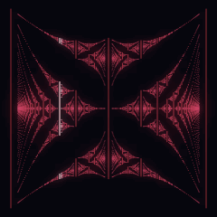 Plate 96, Hofstadter Butterfly: a still of the spectrum / rational flux plate as the atlas renders it, in the fractals accent.