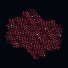 Plate 97, Rauzy Fractal: a still of the substitution / eigenplane projection plate as the atlas renders it, in the fractals accent.